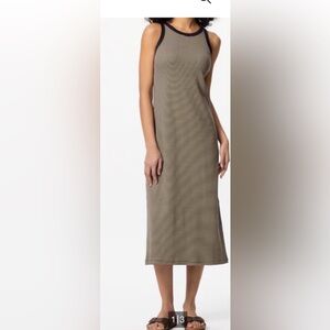 UNIGLO Striped Black and Brown Women's Dress